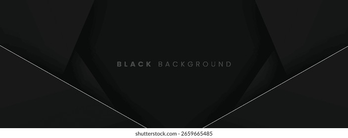 Black abstract shape background with white line