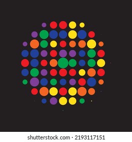 Forma de resumen negra. Fondo de semitono colorido. Puntos vectoriales. Media textura. Dot Grunge. Forma de degradado. Forma de efecto. Gradación de degradado de ilustración.