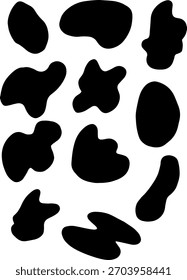 black abstract shapes. Abnormal shapes of object