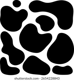 BLACK abstract shapes fluid hand drawn organic shapes