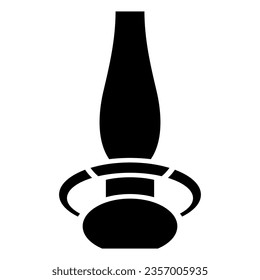 Black Abstract Simplified Gas Lamp Icon on a White Background