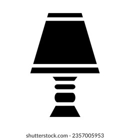 Black Abstract Simplified Lampshade Icon on a White Background