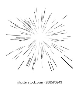 black abstract speed motion lines from the middle, star burst