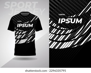 black abstract sports jersey football soccer racing gaming motocross cycling running