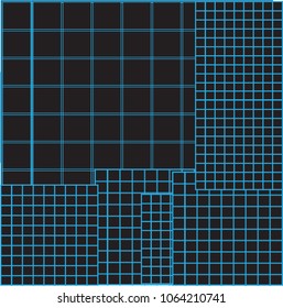 black abstract square line blue