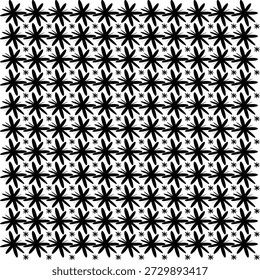 Patrón abstracto negro de la flor del estallido de estrellas en el fondo blanco