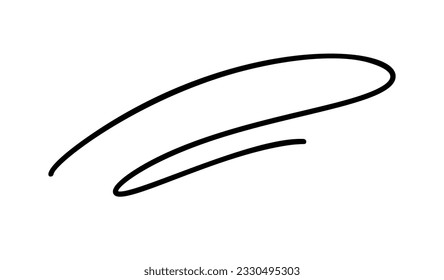 Línea de doodle de onda giratoria abstracta negra. Vector de trazos de pincel rizado resquebrajado. Línea de lápiz. Giros de caligrafía dibujados a mano, boceto de estilo de esquila delgada