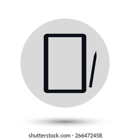 Black abstract tablet computer icon