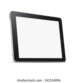 Black abstract tablet computer (pc) isolated on white. Vector illustration