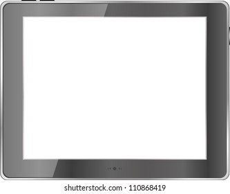 Black abstract tablet pc on white background