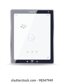 Black abstract tablet pc on white background