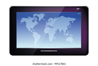 Black  abstract tablet pc on white background