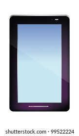 Black  abstract tablet pc on white background