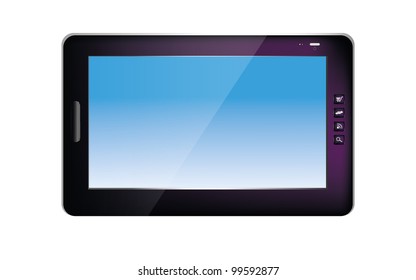 Black  abstract tablet pc on white background