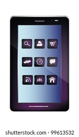 Black  abstract tablet pc on white background