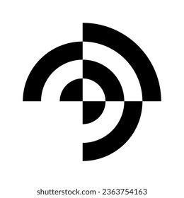 Black Abstract Target Shaped Icon on a White Background