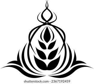 Black abstract tattoo, tattoo illustration, vector on a white background.