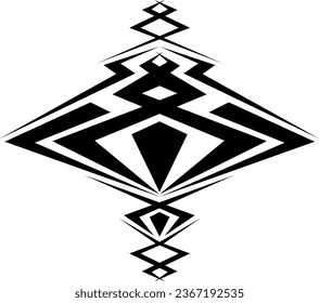 Black abstract tattoo, tattoo illustration, vector on a white background.