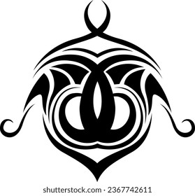 Black abstract tattoo, tattoo illustration, vector on a white background.
