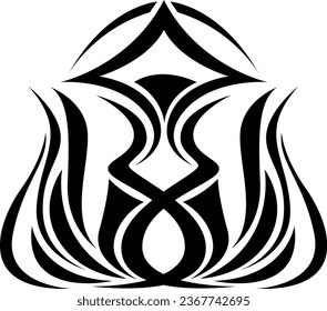 Black abstract tattoo, tattoo illustration, vector on a white background.
