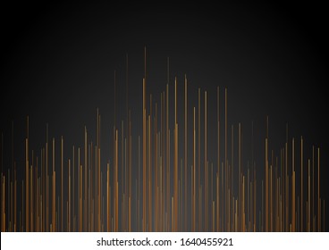 Fondo corporativo de tecnología abstracta negro con líneas de bronce. Diseño vectorial de geometría