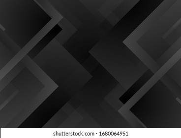 Black abstract tech geometric minimal background. Vector dark design