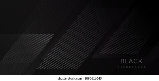 Black abstract tech geometric modern stripe line background. Modern background template. Vector illustration