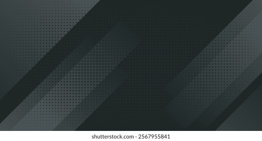 Black abstract tech geometric modern background. Vector design