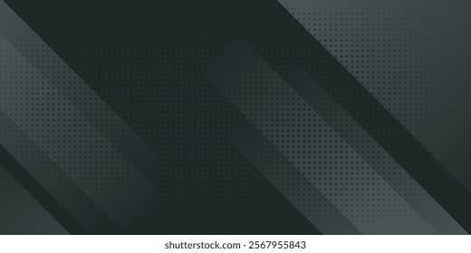 Black abstract tech geometric modern background. Vector design