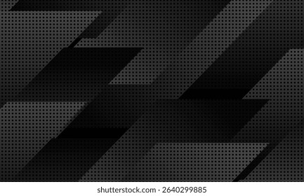 Black abstract tech geometric modern background. Vector design