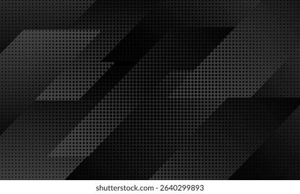 Black abstract tech geometric modern background. Vector design