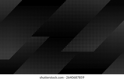 Black abstract tech geometric modern background. Vector design