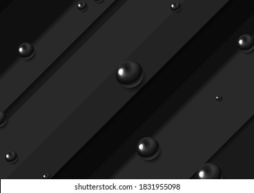 Diseño gráfico tecnológico abstracto negro con círculos 3d brillante. Fondo corporativo futurista geométrico. Ilustración del vector