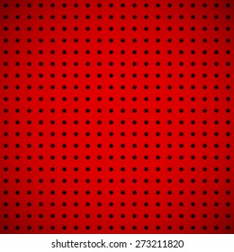 Black abstract technology app icon, button template with polygon perforated speaker grill, metal texture (chrome, steel), realistic shadow, light background for applications, apps. Vector illustration