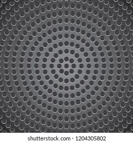 Black abstract technology background. Metal perforated background
