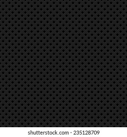 Black abstract technology background with seamless square perforated speaker grill texture for web sites, user interfaces, UI, applications, apps and business presentations. Vector illustration.