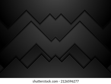 Fondo geométrico de la tecnología abstracta negra. Diseño de vectores