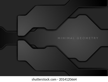 Black abstract technology geometric concept vector background