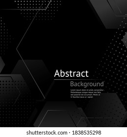 Schwarze abstrakte Technologie, geometrischer, moderner Hintergrund. Vektordesign