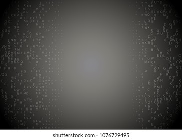 Black abstract template for card or banner. Metal Background with waves and reflections. Business background, silver, illustration. Illustration of abstract background with a metallic element