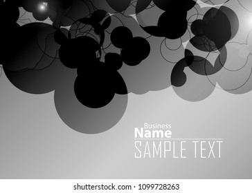 Black abstract template for card or banner. Metal Background with waves and reflections. Business background, silver, illustration. Illustration of abstract background with a metallic element