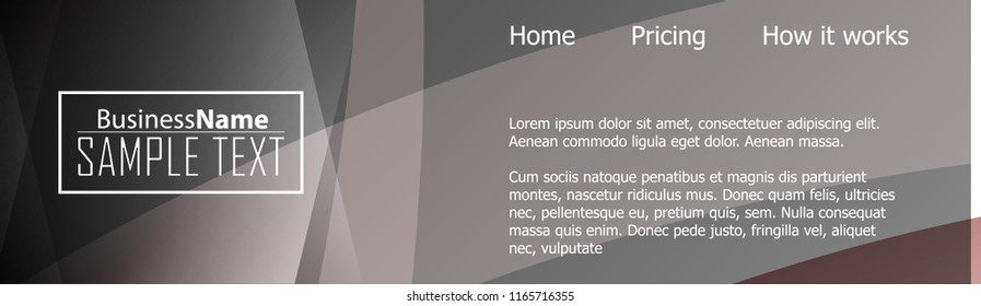 Black abstract template for card or banner. Metal Background with waves and reflections. Business background, silver, illustration. Illustration of abstract background with a metallic element