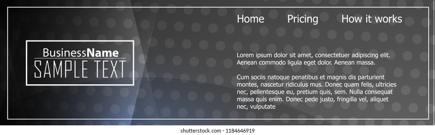 Black abstract template for card or banner. Metal Background with waves and reflections. Business background, silver, illustration. Illustration of abstract background with a metallic element