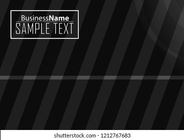 Black abstract template for card or banner. Metal Background with waves and reflections. Business background, silver, illustration. Illustration of abstract background with a metallic element