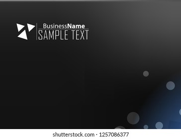 Black abstract template for card or banner. Metal Background with waves and reflections. Business background, silver, illustration. Illustration of abstract background with a metallic element