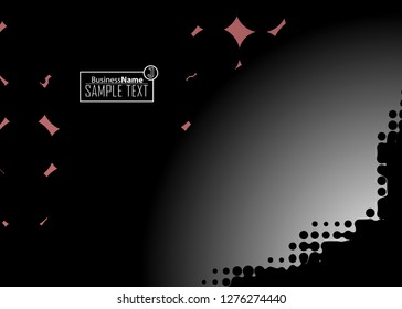 Black abstract template for card or banner. Metal Background with waves and reflections. Business background, silver, illustration. Illustration of abstract background with a metallic element