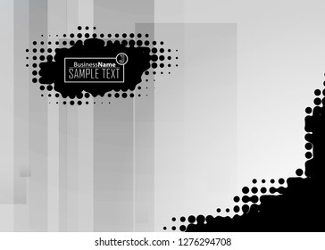 Black abstract template for card or banner. Metal Background with waves and reflections. Business background, silver, illustration. Illustration of abstract background with a metallic element