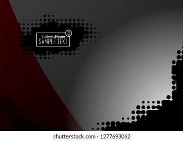 Black abstract template for card or banner. Metal Background with waves and reflections. Business background, silver, illustration. Illustration of abstract background with a metallic element