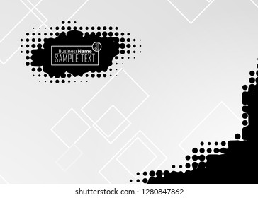 Black abstract template for card or banner. Metal Background with waves and reflections. Business background, silver, illustration. Illustration of abstract background with a metallic element