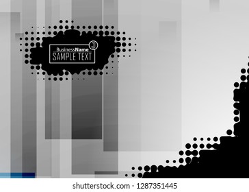 Black abstract template for card or banner. Metal Background with waves and reflections. Business background, silver, illustration. Illustration of abstract background with a metallic element